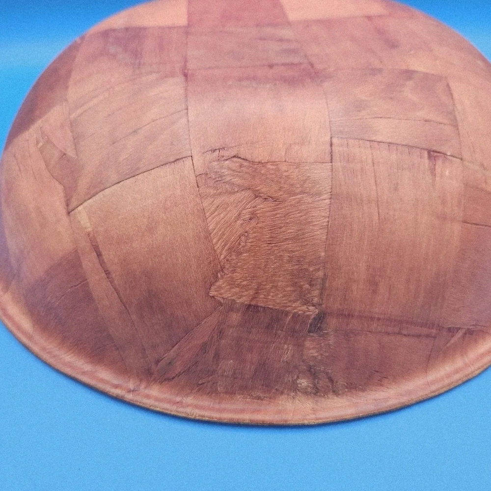 Vintage Woven Wood Large Salad Bowl‎